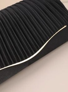 Bolsa cuadrada brillante con cadena con solapa - Negro - Ver 5