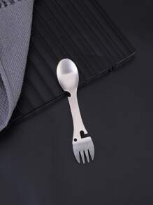 1入組多功能野營叉勺開罐器組合露營用具 - 銀色 - 查看 1