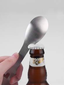 1入組多功能野營叉勺開罐器組合露營用具 - 銀色 - 查看 5