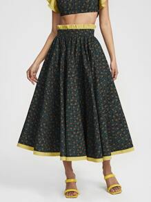 VIZLOOKS Váy nữ viền lá sen Họa tiết hoa Boho - Nhiều màu - Xem 1