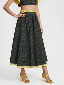 VIZLOOKS Váy nữ viền lá sen Họa tiết hoa Boho - Nhiều màu - Xem 4