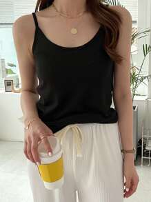 DAZY Solid Cami Top - Black - View 8