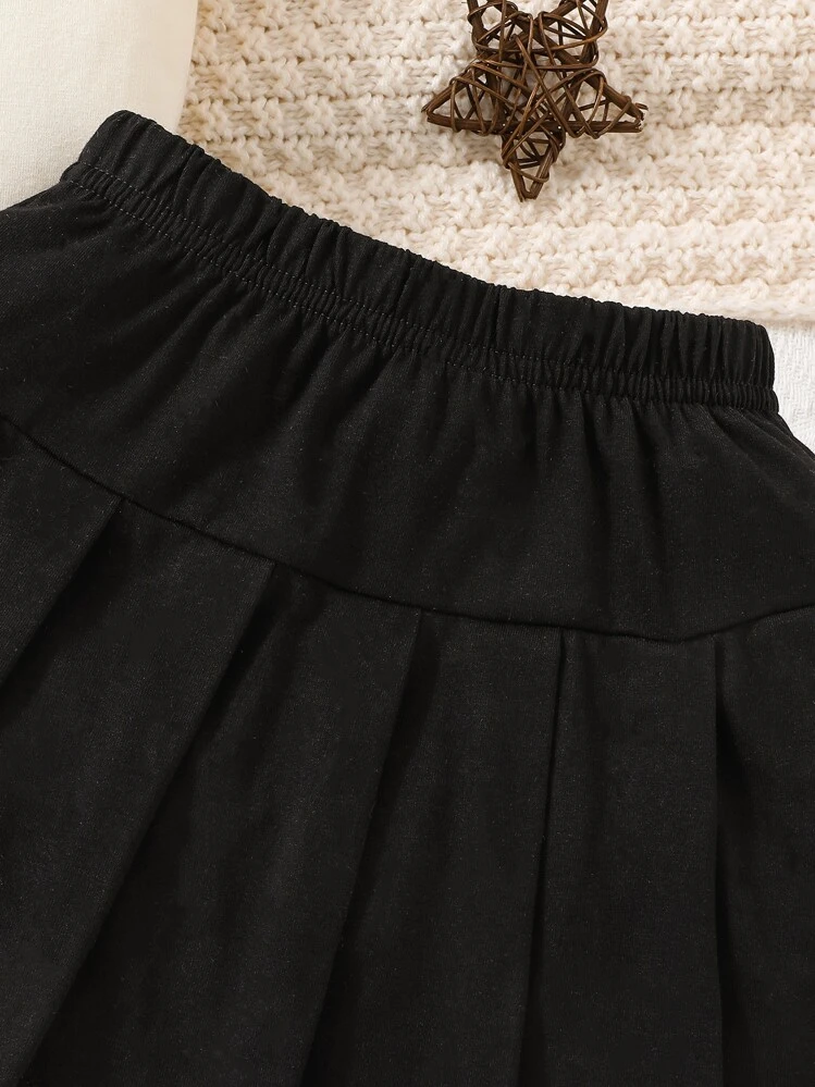 เด็กทารก บล็อคสี แขนพอง เสื้อเชิ้ต & กระโปรงจีบ - สีดำและสีขาว - ดู 6