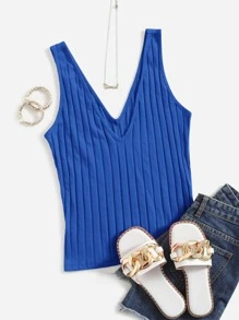 SHEIN Essnce 雙v領合適合身背心上衣