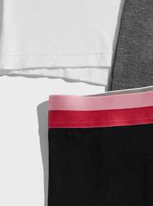 Men 5pcs Letter Tape Waist Boxer Brief - Multicolor - View 3