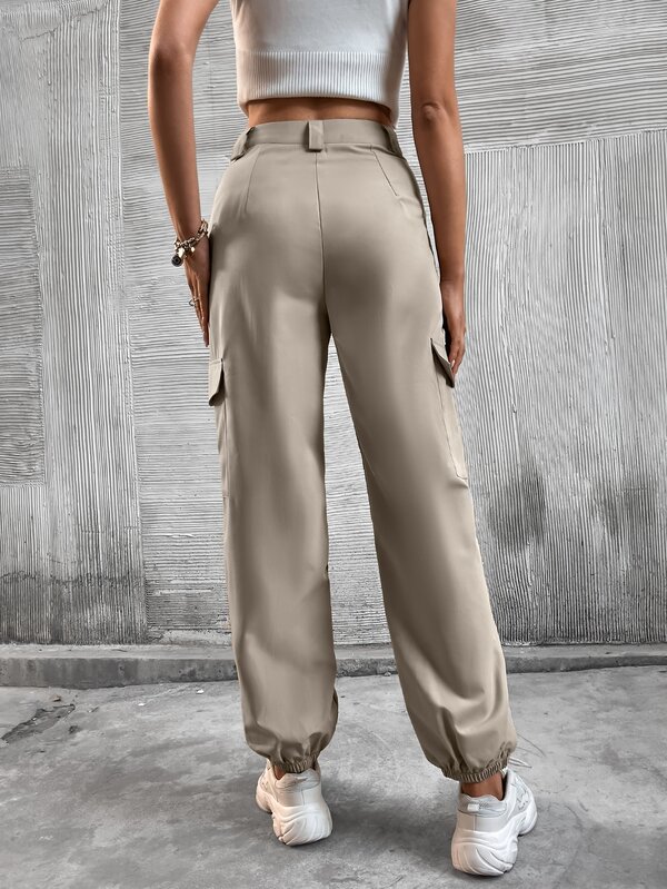 Flap Pocket Side Cargo Pants SHEIN USA