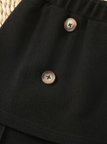 Toddler Girls Double Button 2 In 1 Trousers - Black - View 4