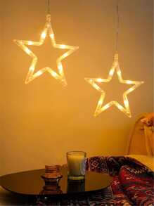 1pc Star Suction Cup Lamp, Decorative Lighting, Fairy Tale Lamp Suitable For Room Decor, Bedroom Decor, Glass Display Cabinet Decor, Birthday Party, Wedding, Party Decoration, Small Gift, Lights - Yellow - View 2