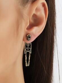 Áo khoác bông tai trang trí bộ xương - Đồng - Xem 1