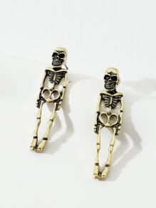 Áo khoác bông tai trang trí bộ xương - Đồng - Xem 2