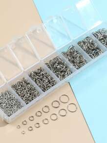 1 hộp Phụ kiện trang sức DIY hình tròn - Ancient Silver - Xem 4
