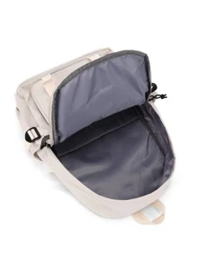 字母貼飾功能背包 - 白色 - 查看 4