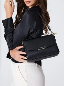 Dedoo Túi vai màu trơn Có thể điều chỉnh được Thanh lịch - màu đen - Xem 1