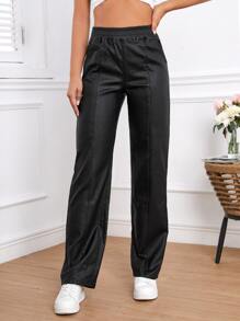 Jeans de pierna recta de talle alto - Negro - Ver 1