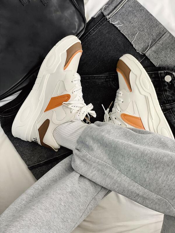 Men Laceup Front Perforated Detail Skate Shoes SHEIN USA