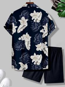 Manfinity Men Tropical Print Shirt & Shorts Without Tee - Multicolor - View 2