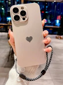 Coque de téléphone portable avec motif cœur avec lanière - Champagne - Voir 1