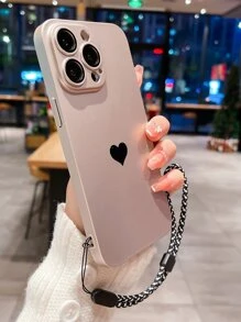 Coque de téléphone portable avec motif cœur avec lanière - Champagne - Voir 3