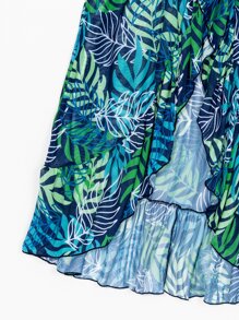 Allover Plant Print Kimono For Summer Beach Vacation - Multicolor - View 5