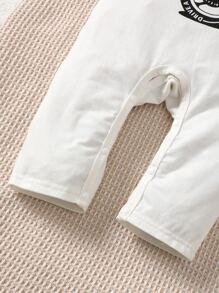 Đứa bé trai In xe máy Áo liền quần Tank & Mũ - trắng - Xem 6