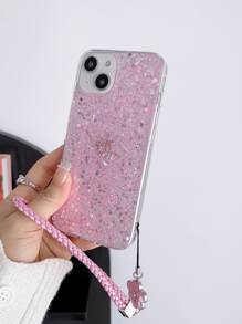 Glitter Phone Case With Lanyard - Pink - View 4