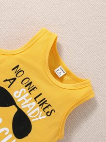 男嬰標語和恐龍印花背心上衣和短褲 - 彩色 - 查看 5