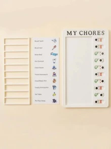 1pc Letter Graphic Plan Board - White - View 1