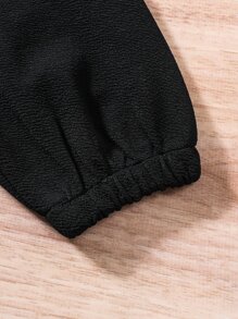 Girls Letter Graphic Sweatshirt & Joggers - Black - View 3