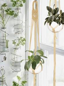 1 pieza Colgador de planta macramé - Caqui - Ver 1