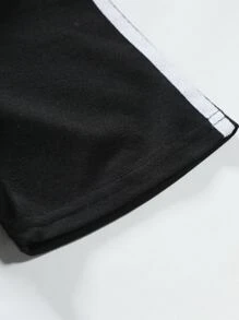 Manfinity Men Contrast Tape Side Polo Shirt - Black - View 5