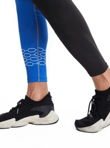 Hombres Mallas deportivas de color combinado & con estampado de toro - Negro - Ver 4