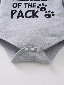 Baby Boy Slogan Graphic Bodysuit - Grey - View 5