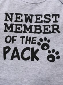 Baby Boy Slogan Graphic Bodysuit - Grey - View 6