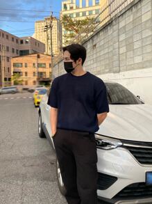 DAZY Men Solid Knit Top - Navy Blue - View 7