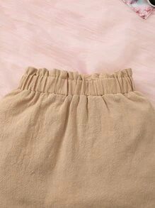 Baby Ruffle Trim Halter Top & Paper Bag Waist Shorts - Multicolor - View 5