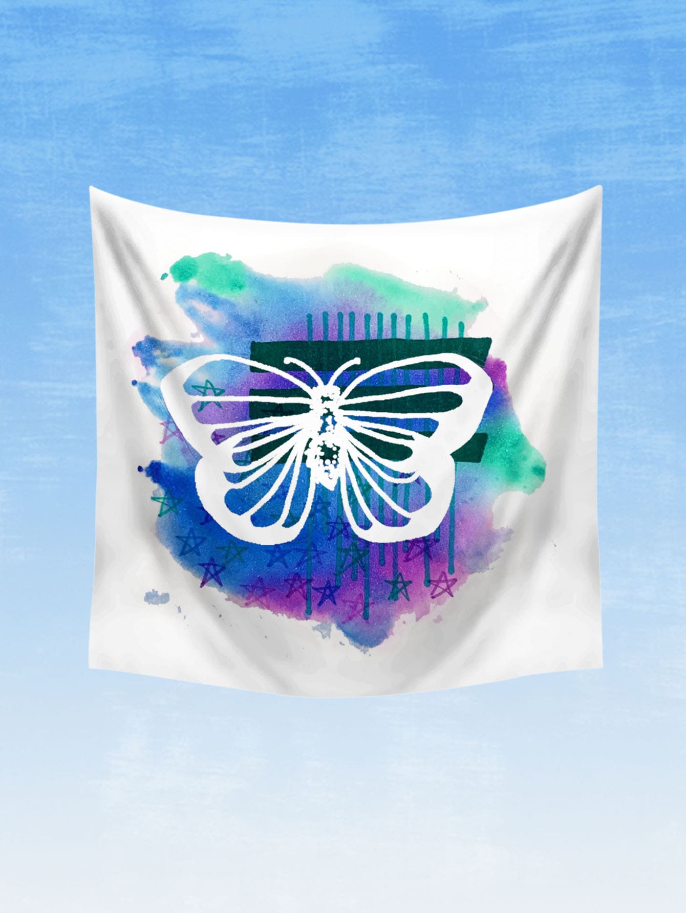 Alice Tapiz con estampado de estrella & de mariposa - Multicolor - Ver 1