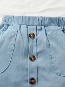 嬰兒Polo領背心上衣和紐扣細節半身裙和配件包 - 彩色 - 查看 7