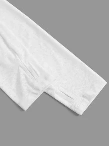 後鏤空拇指孔運動T恤 - 白色 - 查看 4