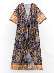 Floral Print Kimono - Multicolor - View 6