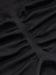 Easithlete 2pcs Seamless Tie Dye Yoga Set Sports Suit Crisscross Back Cami Bra & Hollow Out Wide Waistband Leggings - Black and White - View 8