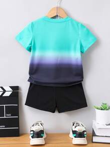 Bộ thời trang bé trai Lá thư Ombre Giải trí - Nhiều màu - Xem 2
