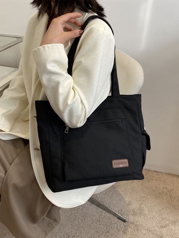 Letter Patch Decor Shopper Bag | SHEIN USA