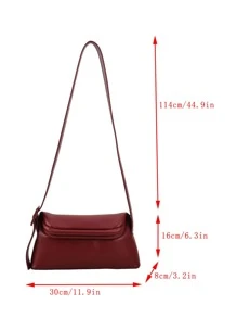 Bolsa cuadrada con estampado de letra - Rojo - Ver 7