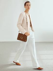 MOTF PREMIUM WOOL-BLEND BOUCLE JACKET - Apricot - View 4