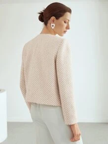 MOTF PREMIUM WOOL-BLEND BOUCLE JACKET - Apricot - View 7