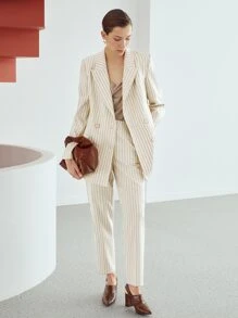 MOTF PREMIUM PINSTRIPE VISCOSE-BLEND SUIT TROUSERS - Multicolor - View 4