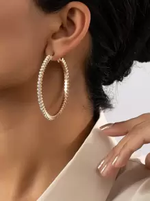 Hoa tai vòng trang trí bằng đá rhinestone - Vàng - Xem 1