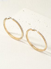 Hoa tai vòng trang trí bằng đá rhinestone - Vàng - Xem 2