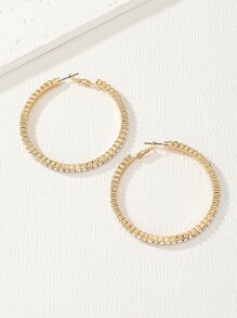 Hoa tai vòng trang trí bằng đá rhinestone - Vàng - Xem 3