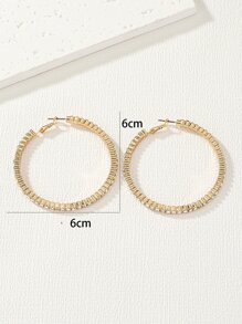 Hoa tai vòng trang trí bằng đá rhinestone - Vàng - Xem 4